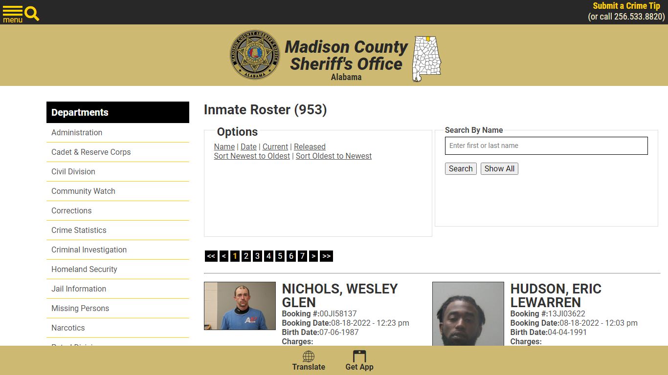 Inmate Roster - Madison County Sheriff's Office